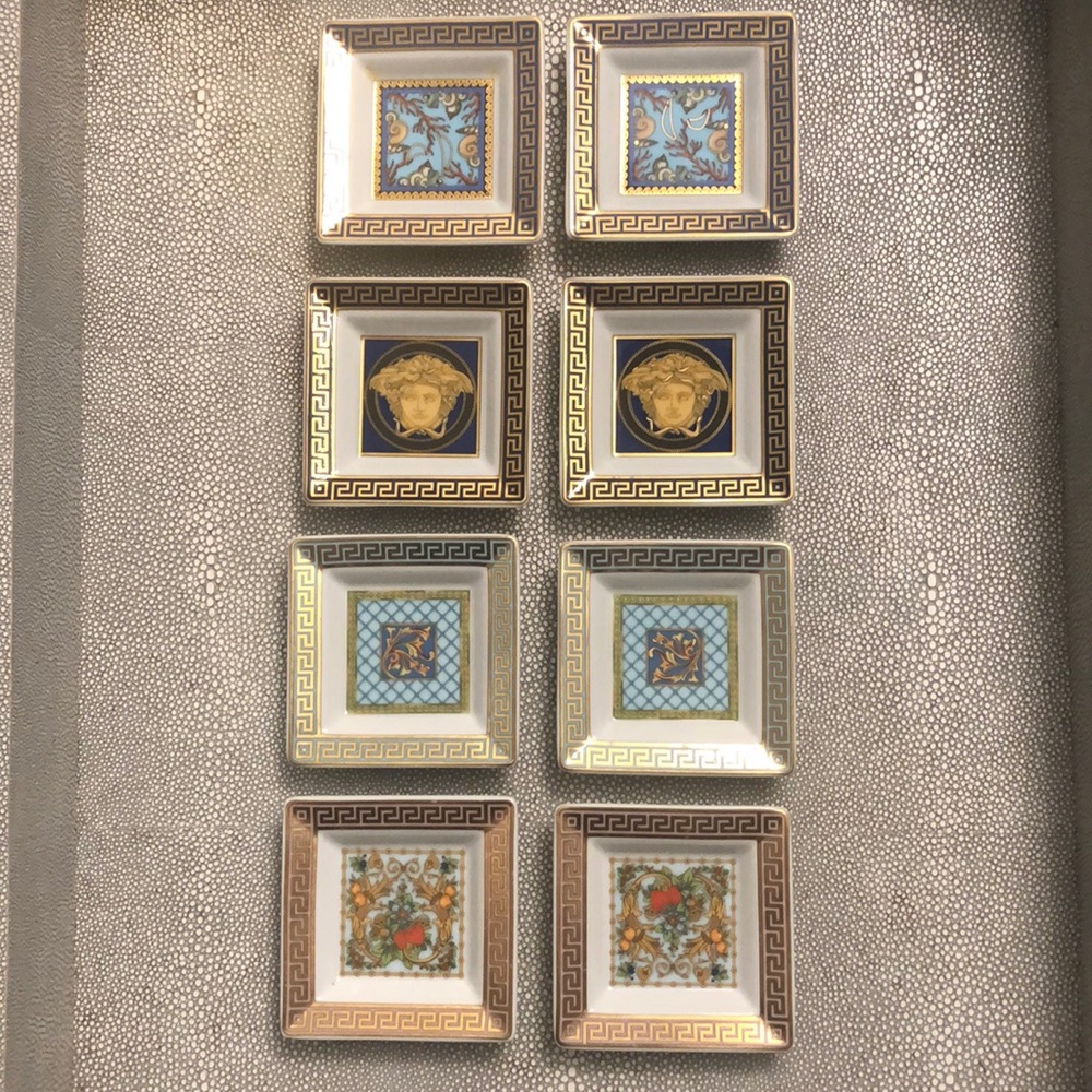 Versace Collection of 8 mini 2”x2” plates